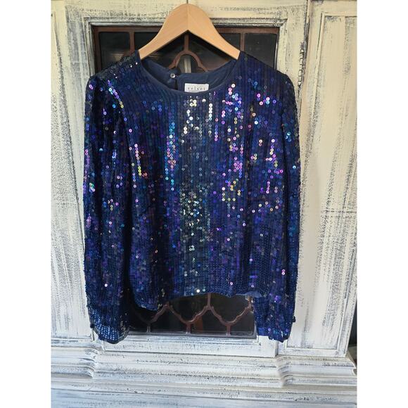 Velvet by Graham & Spencer Sequin Blouse - New Large - Picture 4 of 4